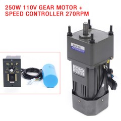 250W 110V AC Gear Reduction Motor Electric+Variable Speed Control Reversible New