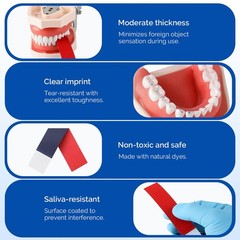 AZDENT Dental Articulating Papers Double Sided Strips Red/Blue Thin Bite Paper