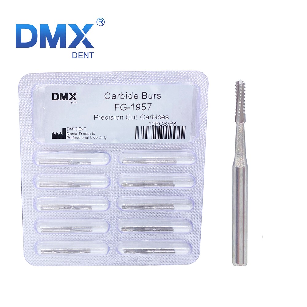 DMXDENT Dental Burs FG 1957 1958 Crown Metal Cutting Tungsten Carbide High Speed