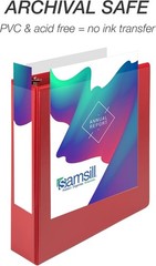 Customizable Eco-Friendly 3 Ring Binder – 625 Page Capacity, Lay-Flat Spine, Red