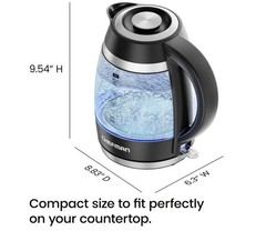 CHEFMAN FAST-BOIL 1.8L ELECTRIC HOT WATER KETTLE RAPID HEAT 1500W NEW FREE SHIP