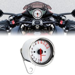 Motorcycle Tachometer with LED Backlit Retro Stainless Tacho Gauge 13000RPM