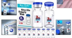 Sterile Glass Vials 3ml with Injection Port Flip Cap 10pcs Medical Vial