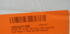 2 Rolls 30″x300′ 20lb Bond Paper By CES Imaging 2″ core
