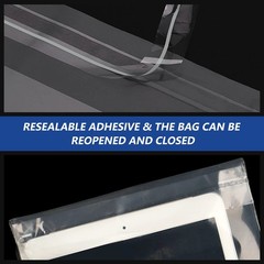 WEPOLY – 8″ x 10″ (100 Count) Self Seal Clear Poly Bags with Suffocation Warn…
