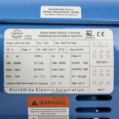 3 HP 3 Phase Electric Motor 1800 RPM 182T Frame ODP Open Drip Proof 230/460V