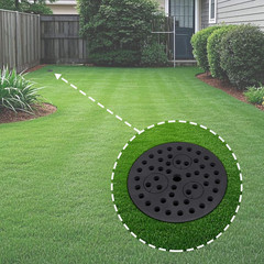 6.5″ Cast Iron Drain Cover with Removable Drain Ports, Garage Drain Cover, Floor