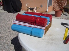 BLUE TRANSPORT CANISTER FOR GEIGER COUNTER PANCAKE PROBE 44-9 ; $22.00 + S/H