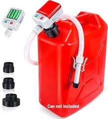 Electric Fuel Transfer Pump Battery Powered Gas Oil Water Liquid 2.4GPM 53”Hose