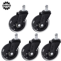 5 PCS 3 INCH Heavy Duty Office Chair Caster Rubber Swivel Wheels Replacement Set