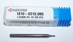 0.80mm (.0315″) CARBIDE END MILL 4 FLUTE Kyocera 1810-0315.095 – TEMP SALE