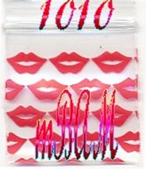 100 PACK BIG RED LIPS 2020 Apple Zip Baggies 2.0×2.0″ Mini Bags