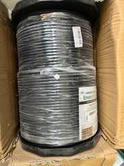 RG6 Quad Shield Coax Cable, Single Solid Copper, Black 1000FT EnviroReel Cable