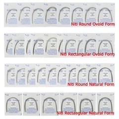 Dental Orthodontic Niti Super Elastic Arch Wires Round Rectangular Ovoid Natural