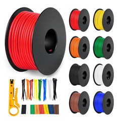 20 Gauge Stranded Wire Kit, 10Ft Each 8 Colors 20AWG Silicone Electrical Wire
