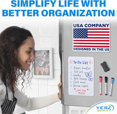 Magnetic Dry Erase White Board Sheet for Fridge 12X8 In, with Stain Resistant Te