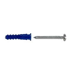 50x Expansion Wall Anchors with 50x Screws Set for 1/4in Drill Hole Installation