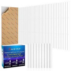 BSHEAD 8 Pack Large Soundproof Wall Panels, 15.7 x 15.7 x 0.47 in Sound Proof…