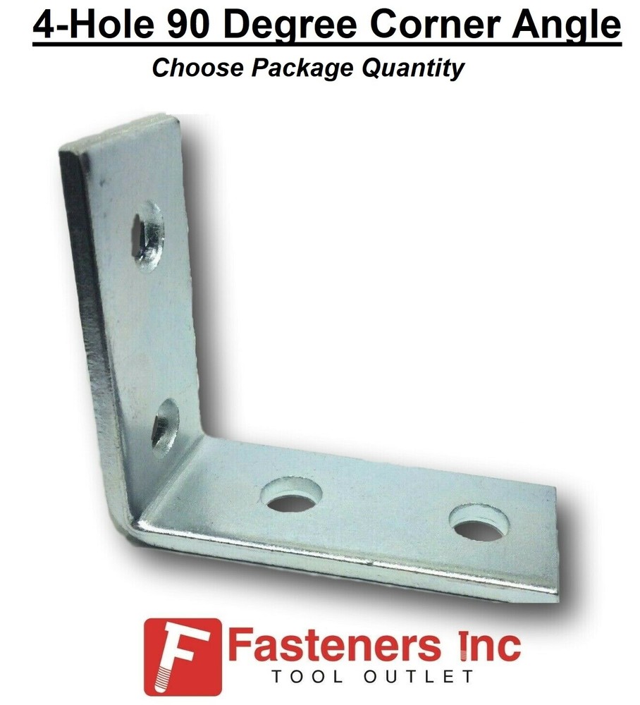 4-Hole 90° Corner Angle Fitting for Unistrut / B-Line Channel #4653 P1325 Zinc