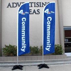 15′ Full Color Custom Tall Swooper Advertising Flag Feather Banner Digital Print
