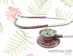 Bling Rose Gold White Stethoscope AUSTRIAN CRYSTALS Custom Bedazzled MDF MD One