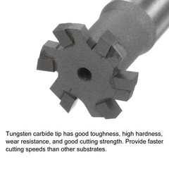 3mm Depth 20mm Cutting Dia 12mm Shank T-Slot Milling Cutter Carbide Tip 6 Flutes
