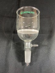 CHEMGLASS Glass 350mL 24/40 C Frit Lower Vacuum Buchner Filter Funnel CG-1406-24