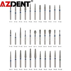 100pcs AZDENT Dental Diamond Burs FG Burs for High Speed Handpiece Friction Grip