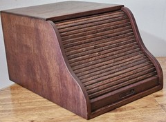 Antique 1900s Wooden Roll Top Tabletop. Secretary Desk Organizer Caddy Fine wood