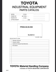 Toyota Forklift 7FD35, 7FD40, 7FD45, 7FDK40 Parts Catalog Manual PDF USB