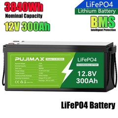 300Ah 12V LiFePO4 Lithium Battery 200A BMS For Solar Off-grid Trolling Motor RV