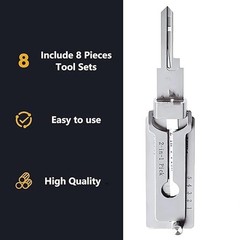 Key Decoder 2 In 1 Portable Lock Picking Set Hook And Pickup Tool Kit Ergonomic