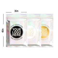 Custom Holographic Foil Zip Pouch | Personalized Logo Packaging Bags for Jewelry
