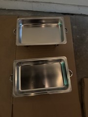 Full Size Stainless Steel Rectangle Commercial Chafing Dishes Lift-Off Lid Set