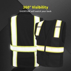 🦺⚾NY Yankees Safety Hi-Vis Vest PPE w/reflective Strip Size Adult M-5XL Black