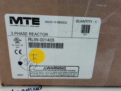 RLW-001405 MTE Line Reactors, RLW Series Reactor, 14A, 2.600mH, 3Ph NEW (t8)