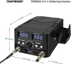 Tekpower TP8582D 2-in-1 70W Soldering Iron and 750W SMD Hot Air Station