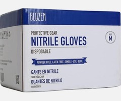 Nitrile Protective Gloves Case Size Large Blue Color 1000 gloves / 10 boxes