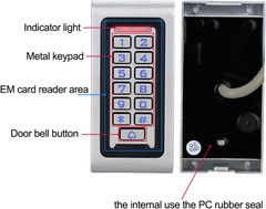 Standalone IP68 Waterproof RFID Access Control Keypad Metal Card Reader + 10P…
