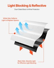6Mil Plastic Sheeting Roll 10 x 100 FT Heavy Duty Film Black & White