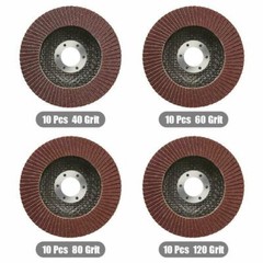 40-Pack 4.5 x7/8″ Flap Disc 4-1/2 40 60 80 120 Grit Angle Grinder Sanding Wheels