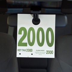 AUTO SERVICE NUMBERED HANG TAGS FOR AUTO SERVICE VEHICLE IDENTIFICATION