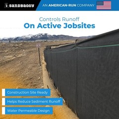 3′ x 100′ Non-Woven Geotextile Silt Fence Roll – 4 oz Erosion Control Barrier