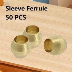 1/8 Inch Brass Compression Ferrules 50 Pack for Fuel Water Oil Air Tubing NEW