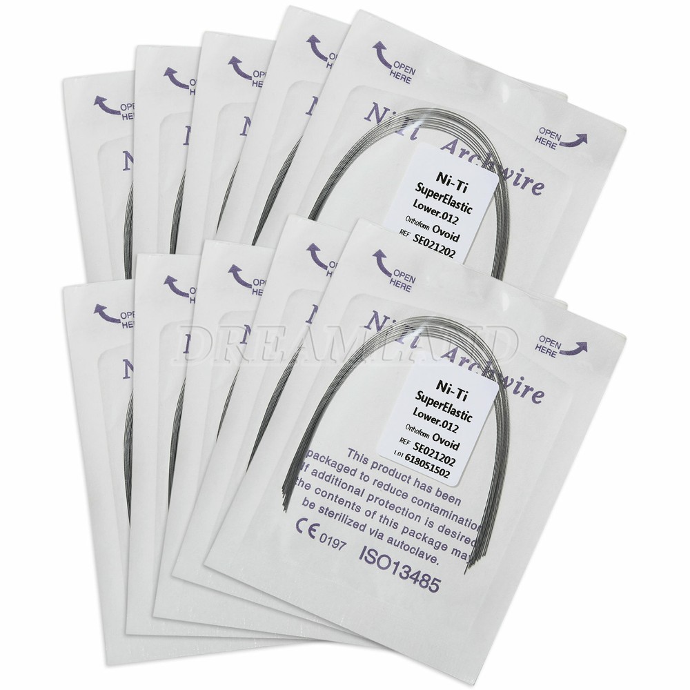 10 Packs/100pcs Dental Orthodontic Round Arch Wire Super Elastic NITI Ovoid form