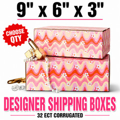 9x6x3 Wavy Daisy Designer Shipping Boxes 32 ECT Gift Mailing Boxes
