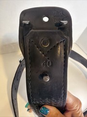 Tex Shoemaker & Sons Basketweave Leather Duty Belt 40” Holster Gun Belt + Buckle