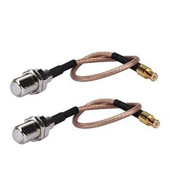 2PCS RF coaxial Coax Cable Assembly MCX Male to F Female 6”