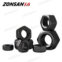 M2–M16 Hex Nuts Grade 8.8 Black Carbon Steel Metric Hexagon Nuts High Strength