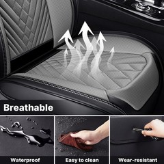 Leather Seat Covers Waterproof Breathable Buick Regal 2011-2017 Front Gary-Black